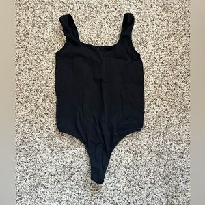 Colsie Black Ribbed Bodysuit